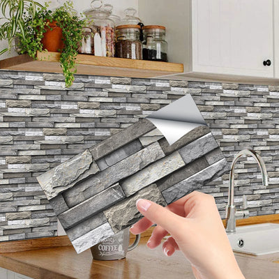 20/10pcs Imitation Stone Tile Wall Sticker