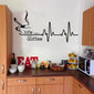 Life Begins After Coffee Heartbeat Wall Sticker